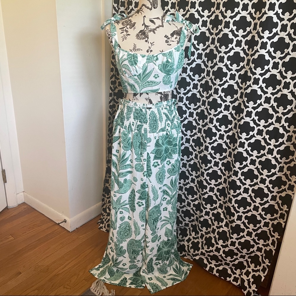 Tropical Green Matching Pant Set